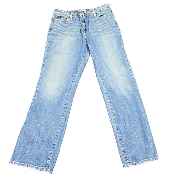 LL Bean Jeans Women' Regular Blue Denim Stretch Classic Fit Straight Leg Size 16 - Picture 1 of 8